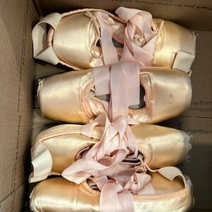 9 pairs of used pointe shoes